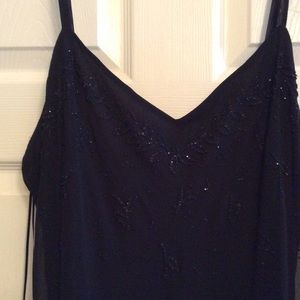 Black Chiffon After Five Beaded Dress. Plus Sz 1x